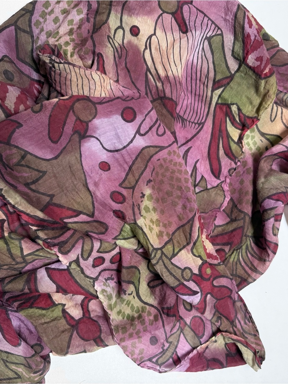 Women’s Floral Print Lightweight Top in Pink and Olive
